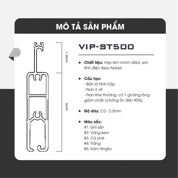 VIPST500 mặt cắt