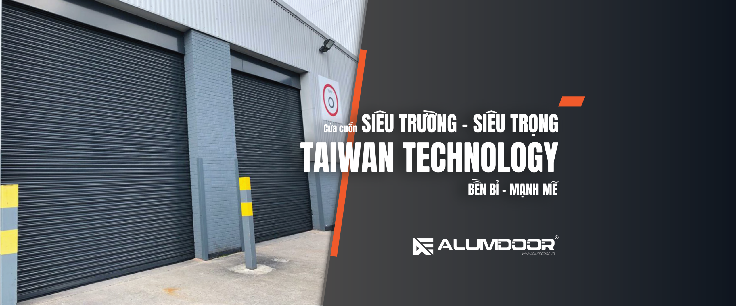 Alumdoor Banner - Cửa cuốn siêu trường 02