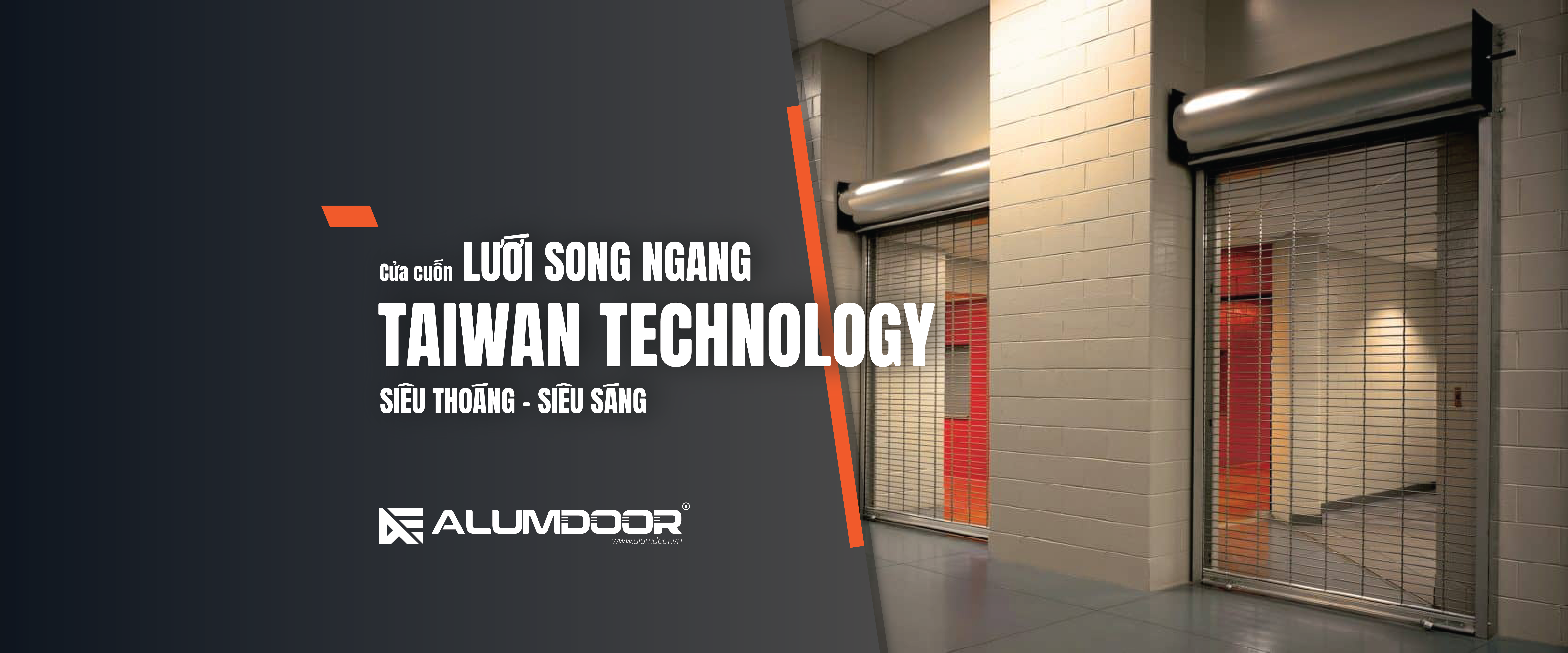 Alumdoor Banner - Cửa cuốn lưới mắt võng - song ngang 01