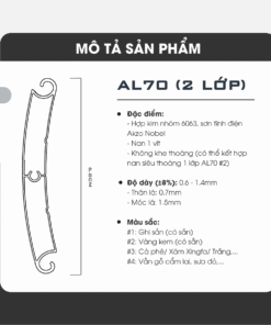 Alumdoor AL70 (2 Lớp) - Đặc điểm sản phẩm