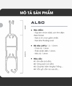 Alumdoor AL50 - Đặc điểm sản phẩm