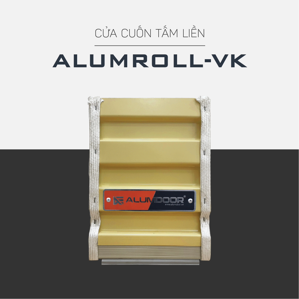 Alumdoor Cửa Cuốn Tấm Liền Vàng Kem