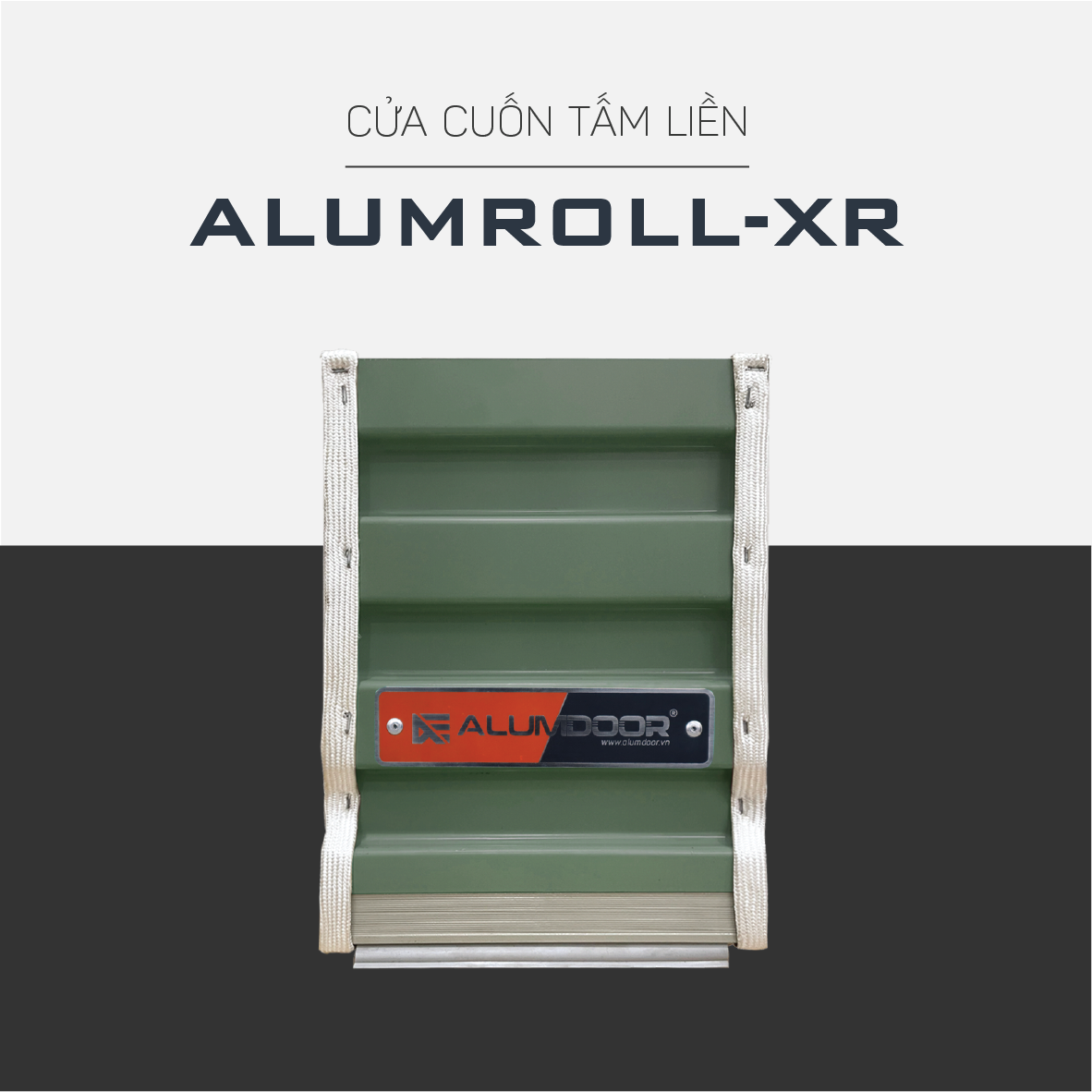 Alumdoor Cửa Cuốn Tấm Liền Xanh Rêu