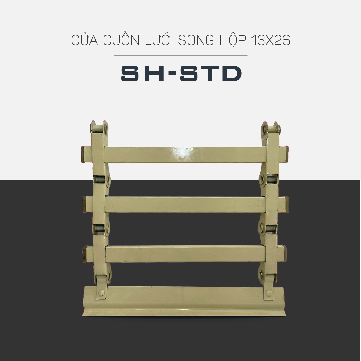 Alumdoor Cửa Cuốn Lưới Song Ngang Hộp Sơn Tĩnh Điện