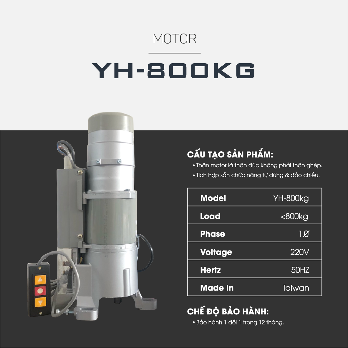 Alumdoor - Motor YH 800kg