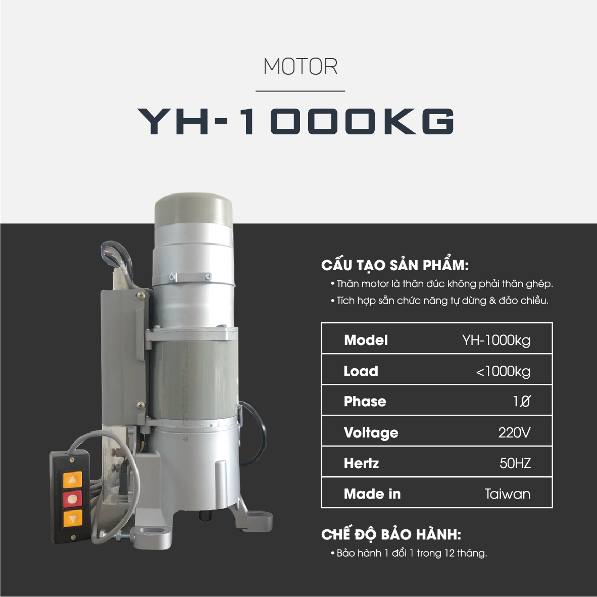 Alumdoor - Motor YH 1000kg