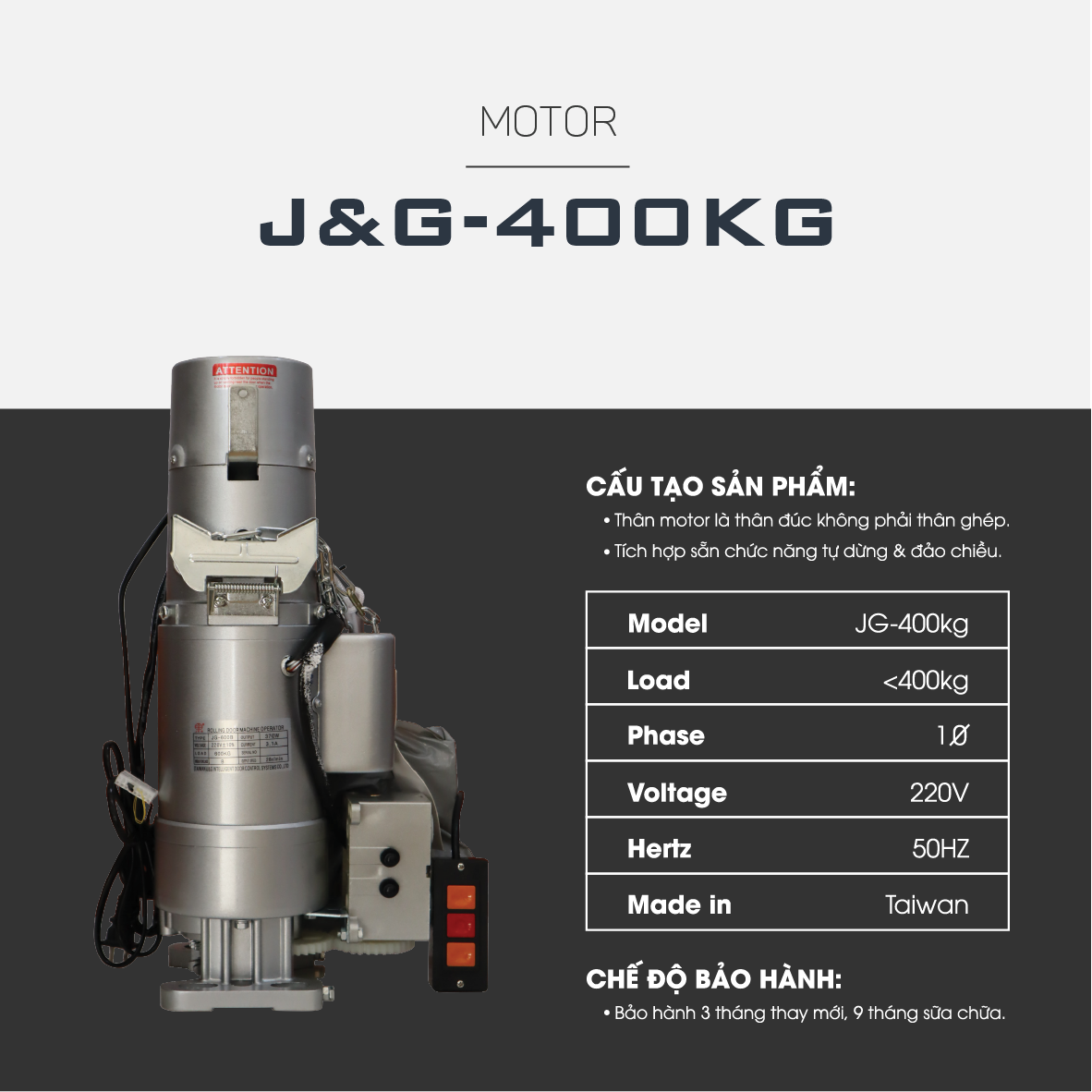 Alumdoor - Motor JG 400kg