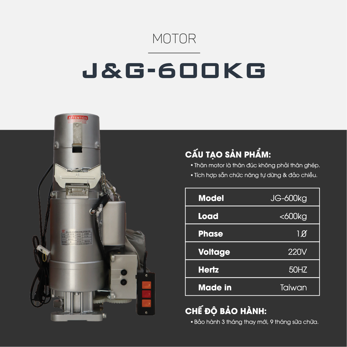 Alumdoor - Motor JG 600kg