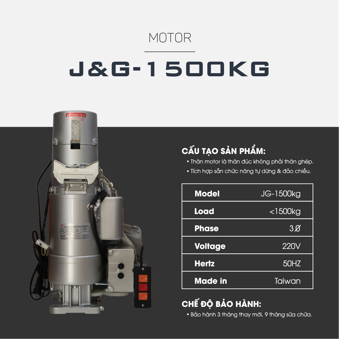 Alumdoor - Motor JG 1500kg
