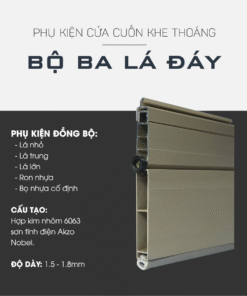 Alumdoor - Bộ ba lá đáy cửa cuốn đức